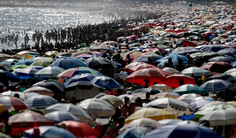 Ipanema beach in Brazil's Rio de Janeiro is seen packed with people. Reuters