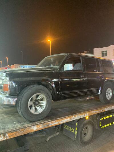 The driver's car was confiscated by police in Al Ain. Courtesy Abu Dhabi Judicial Department