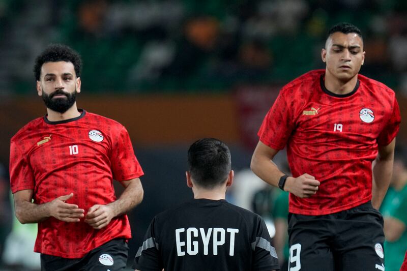 Egypt's Mohamed Salah, left, and Mostafa Mohamed, right, have had their struggles during the group phase of this Africa Cup of Nations. AP
