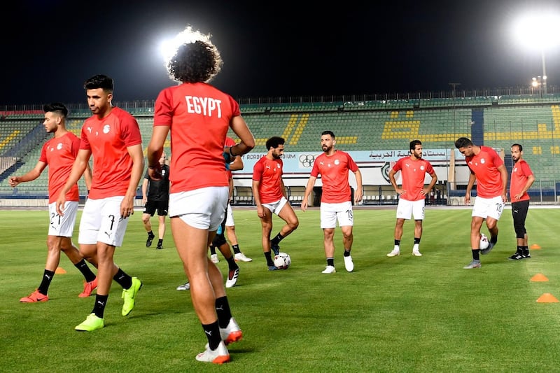 Egypt players put through their paces ahead of Friday's opener against Zimbabwe. AFP