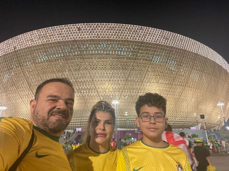 Dr Khayat and family at Lusail Stadium