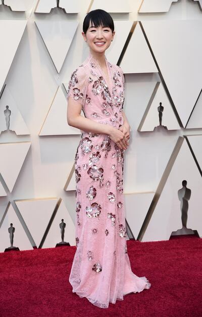 Marie Kondo arrives at the Oscars on Sunday, Feb. 24, 2019, at the Dolby Theatre in Los Angeles. (Photo by Richard Shotwell/Invision/AP)