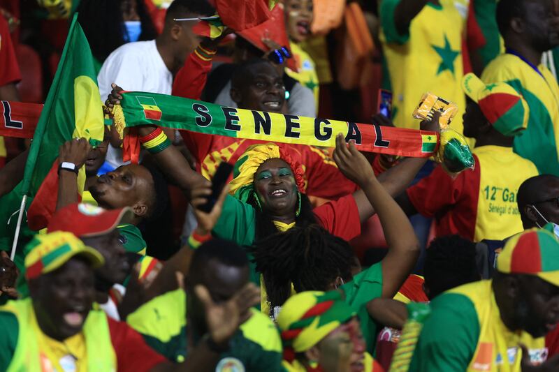 Senegal's supporters cheer at the end of the Africa Cup of Nations final. AFP