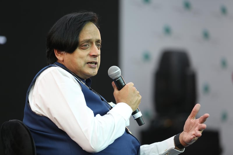 Shashi Thuroor spoke about politics during his appearance at Hay Festival Abu Dhabi. Courtesy Hay Festival Abu Dhabi