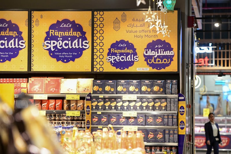 Ramadan sales advertising at Lulu Hypermarket, Abu Dhabi. Khushnum Bhandari / The National