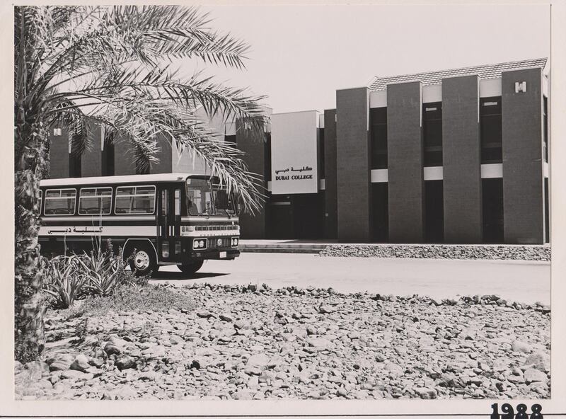 Dubai College's reception building in 1988. All photos: Dubai College