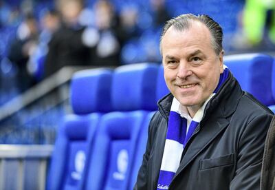 (FILES) In this file photo taken on March 16, 2019 Schalke's supervisory board chairman Clemens Toennies is pictured prior to the German first division Bundesliga football match FC Schalke 04 v RB Leipzig in Gelsenkirchen, western Germany. - Schalke chairman Clemens Toennies is under huge  pressure to resign on August 4, 2019 -- a fortnight before the start of the new Bundesliga season -- after widespread condemnation of racist comments he made. (Photo by SASCHA SCHUERMANN / AFP) / RESTRICTIONS: DFL REGULATIONS PROHIBIT ANY USE OF PHOTOGRAPHS AS IMAGE SEQUENCES AND/OR QUASI-VIDEO
