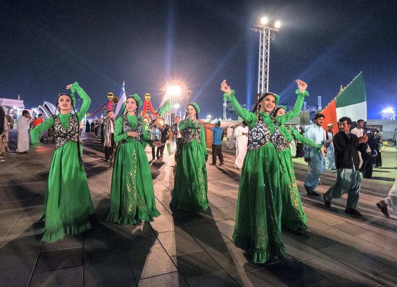 AL WATHBA, UNITED ARAB EMIRATES- Parade of different nations at Sheikh Zayed Heritage.  Leslie Pableo for The National