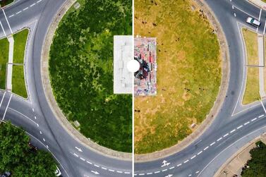 Using drone photography, Chris Anton has captured the aftermath of protests around the Robert E Lee statue in Richmond, Virginia. Chris Anton / AiRVA Drone
