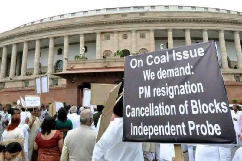Opposition members of parliament called for the resignation of Manmohan Singh, the prime minister, over a scandal involving coal allocation. Protests of this nature hobbled the monsoon session of parliamentary proceedings in India.