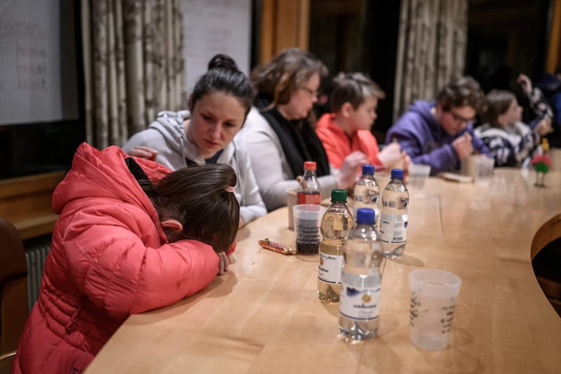 About 90 Ukrainians - nearly all women and children - are being flown to Switzerland to escape the violence in their conflict-torn country.  The plane was chartered by Swiss millionaire Guido Fluri. AFP