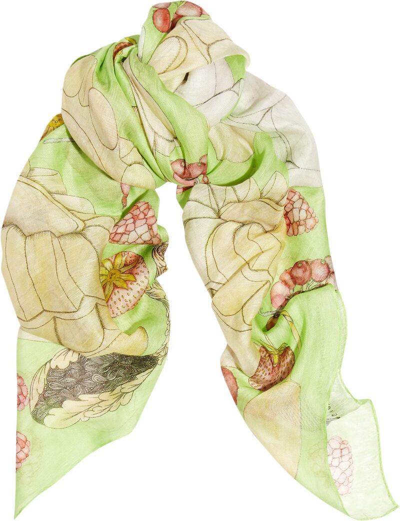 A handout photo of Swash Let Them Eat Jelly linen-blend scarf (Courtesy: Net-a-Porter)