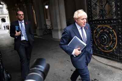 Boris Johnson and Martin Reynolds pictured at Downing Street. AFP