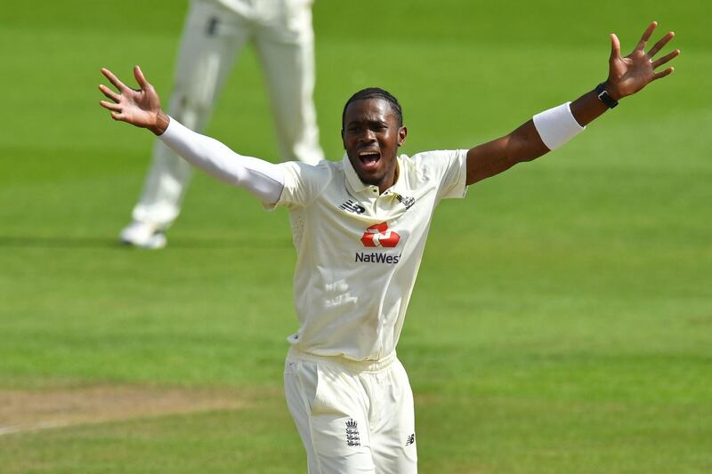 England's Jofra Archer appeals successfully for the wicket of Yasir Shah. AFP