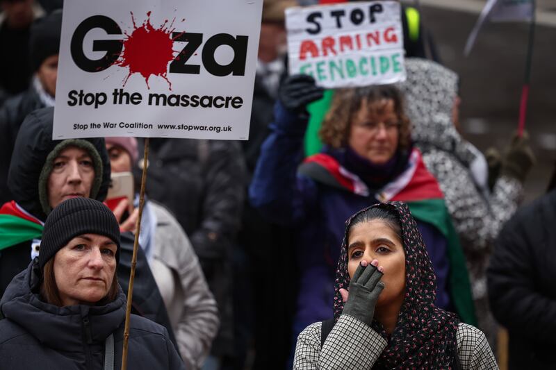 A protest in Edinburgh, Scotland, after the destruction of Al Shifa Hospital in Gaza in an Israeli raid. Getty Images