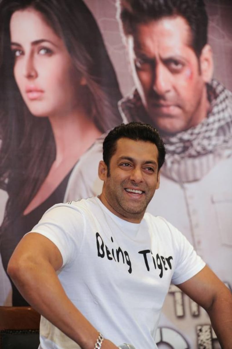 Bollywood actor Salman Khan looks on during a promotional event for the film Ek Tha Tiger in 2012. Tiger Zinda Hai will be the sequel. AFP 