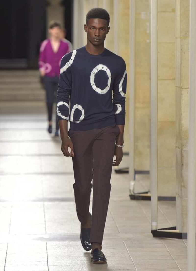 Look 38 of Véronique Nichanian’s Hermès SS17 menswear collection. Courtesy Hermès