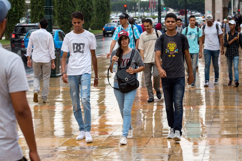 Young Moroccans in the capital Rabat. About 70 per cent of those questioned said Covid-19 harmed their education, the survey said. Photo: Fadel Senna / AFP