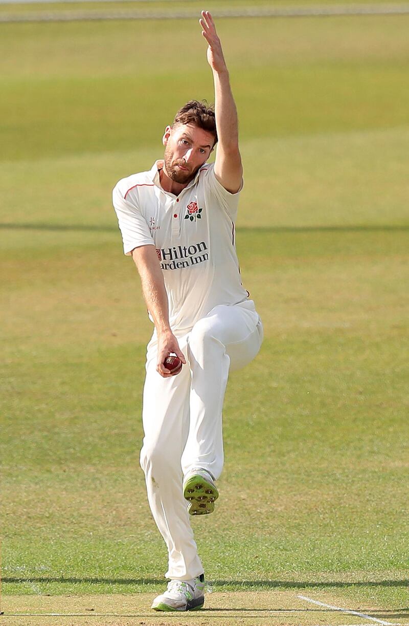 File photo dated 23-09-2019 of Lancashire's Richard Gleeson. PA Photo. Issue date: Thursday June 4, 2020. Richard Gleeson had more experience cleaning maggots for a living than playing first-class cricket five years ago but now the late-blooming 32-year-old is in with a chance of appearing for England. See PA story CRICKET England. Photo credit should read Simon Cooper/PA Wire.