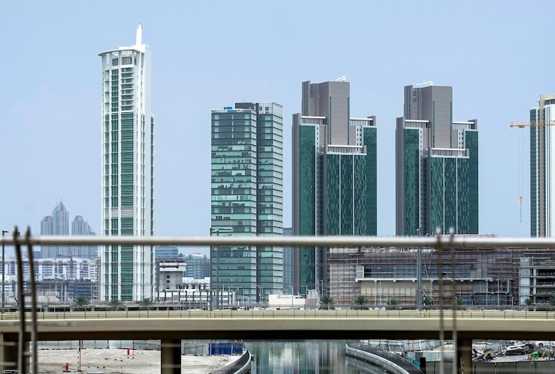 Abu Dhabi, United Arab Emirates, April 20, 2020. 
  Al Reem Island on a hazy day.
Victor Besa / The National
Section:  NA
For:  Stock images
