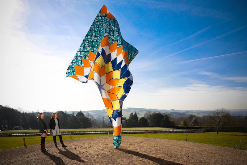 Yinka Shonibare's 'Wind Sculpture II' from 2013, installed at the Yorkshire Sculpture Park. Photo: Jonty Wilde