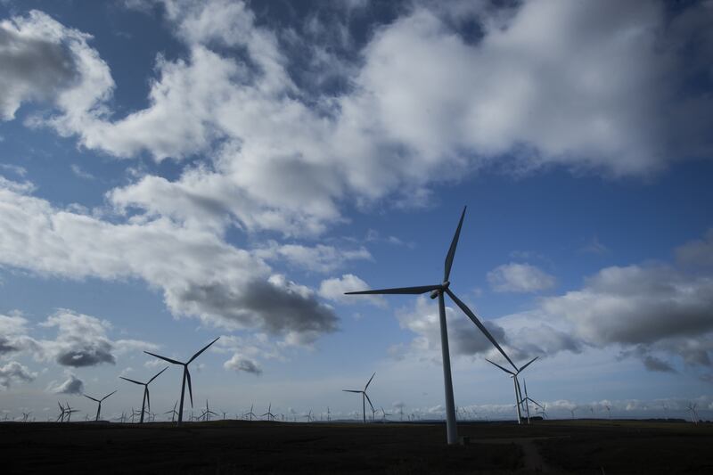 Wind turbines at Whitelee Windfarm in East Renfrewshire, Scotland. PA