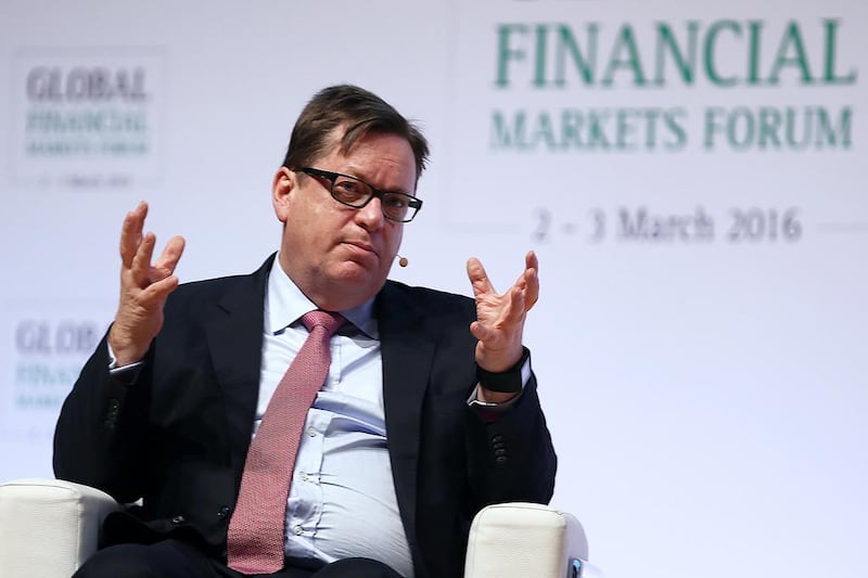 Alex Thursby is pictured at a panel discussion on The Regulatory Environment and its Impact on doing Business at the Global Financial Markets Forum at Emirates Palace in Abu Dhabi in March. Ravindranath K / The National



