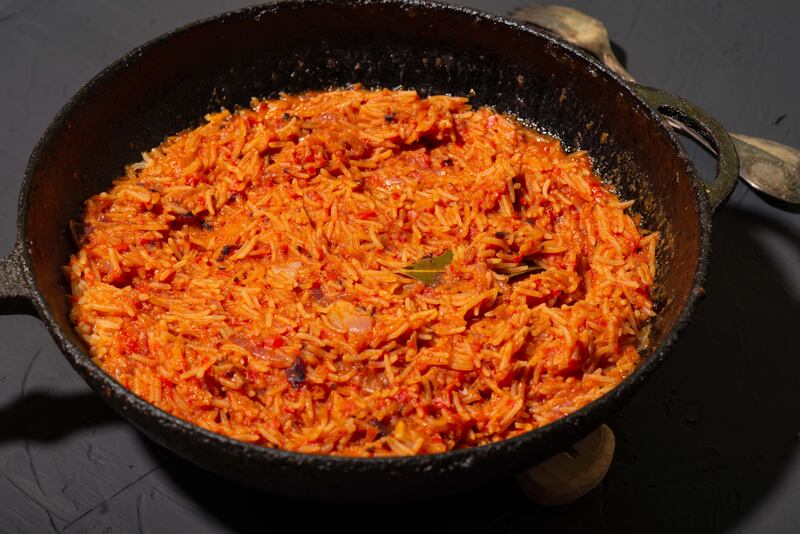 Jollof rice in Nigerian dish of rice, tomatoes and spices. Getty Images