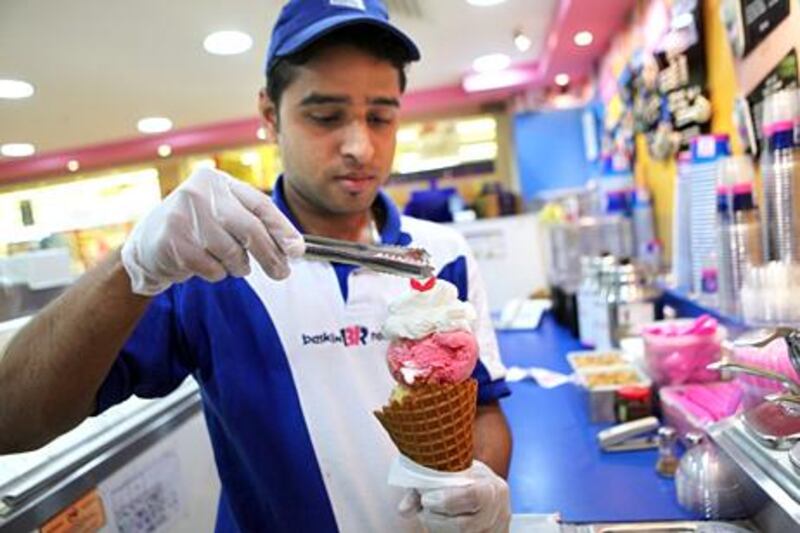 United Arab Emirates - Abu Dhabi - May 3rd, 2009:  Baskin Robbins Ice Cream story at Marina Mall (Galen Clarke/The National)  *** Local Caption ***  GC02_05032009_BR.jpg