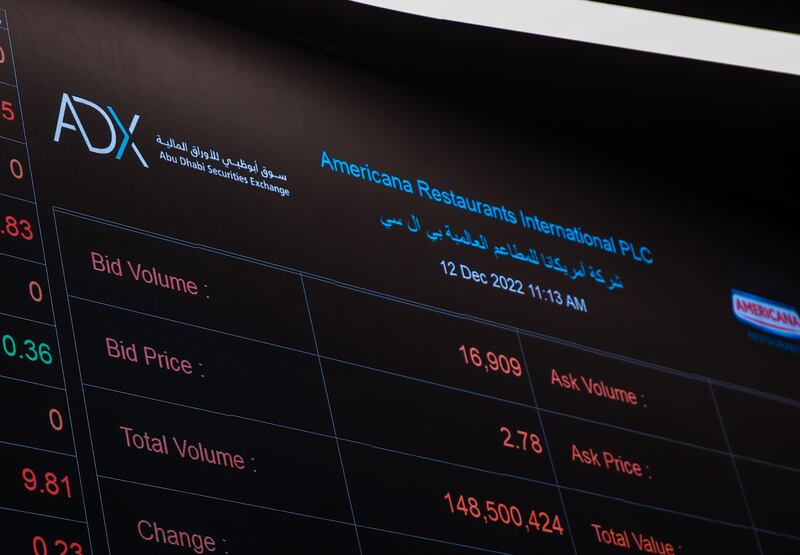 Abu Dhabi Securities Exchange is the second-largest bourse in the Arab world by market capitalisation. Victor Besa / The National