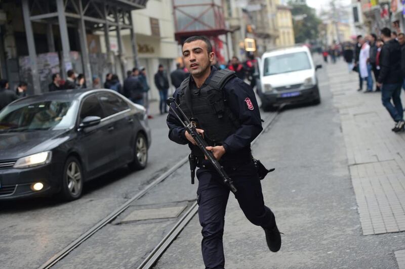 Four people were killed and 20 injured in a suicide attack on a major shopping street in Istanbul on Saturday.