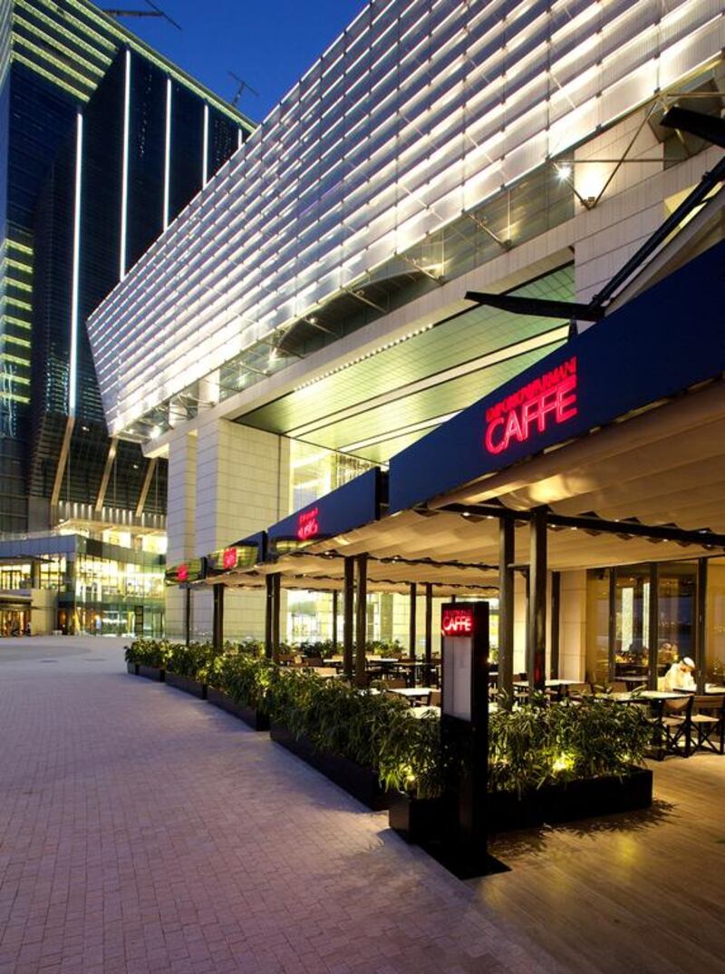 The Galleria mall’s sleek and stylish Emporio Armani Caffe. Courtesy Al Tayer group
