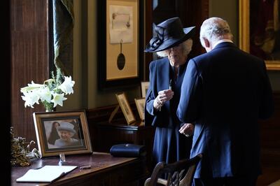 King Charles became irritable with a leaky pen while signing a guestbook at Hillsborough Castle, Belfast, last September. PA
