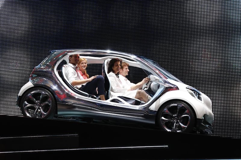 A Smart FourJoy concept automobile, produced by Daimler AG, is unveiled at the 65th Frankfurt International Motor Show. Jason Alden / Bloomberg