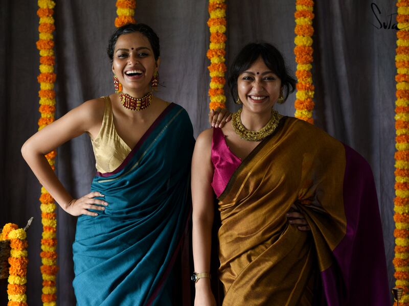 Festive saris from Suta. Photo: Suta