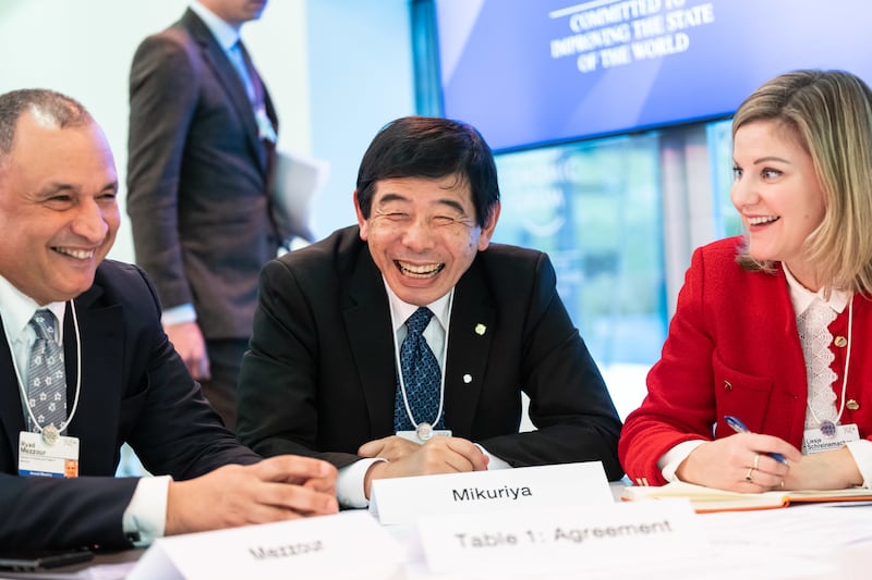 Officials take part in the World Economic Forum's Busting Business Barriers session. Photo: World Economic Forum