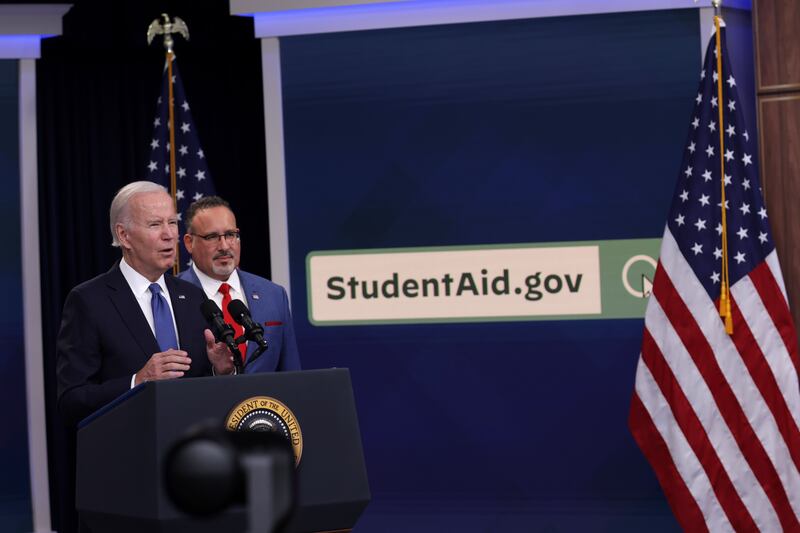 President Joe Biden officially launched his administration's website that could see up to $20,000 in student loan debt forgiven, but some argue the White House should have erased student debt entirely. AFP