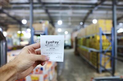 ‘EyePay’ receipt in a World Food Programme-run supermarket in Zaatari refugee camp. Courtesy WFP / Mohammad Batah