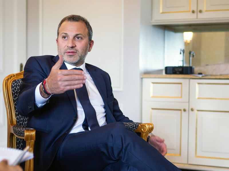 Lebanon's Foreign Minister Gebran Bassil. during an interview in New York on Monday, September 24, 2018. Bill Kotsatos for The National