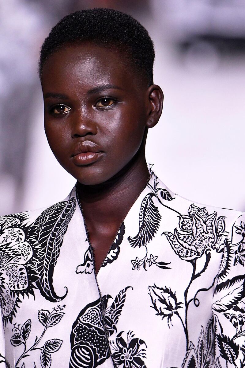 PARIS, FRANCE - JULY 02: Adut Akech walks the runway during the Givenchy Haute Couture Fall/Winter 2019 2020 show as part of Paris Fashion Week on July 02, 2019 in Paris, France. (Photo by Victor VIRGILE/Gamma-Rapho via Getty Images)