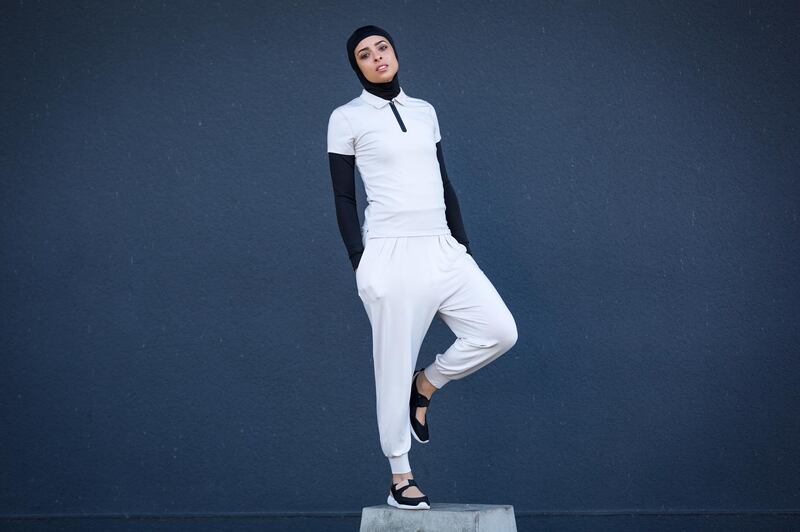 While Nike launched its sport hijab earlier this year, Sobeih conceptualised her own athletic hijab in 2015. Courtesy Under-Rapt