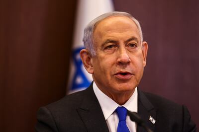 Israeli Prime Minister Benjamin Netanyahu was due to meet Antony Blinken in Jerusalem. EPA 