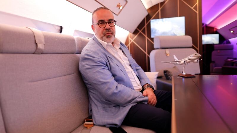 Evgeny Andrachnikov, deputy general director of the Irkut Corporation. The Russian company is showing off its Aurus business jet at the Dubai Airshow. All photos Andrew Scott / The National