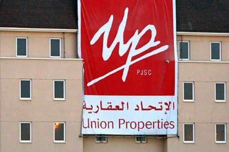 Union Properties surged 5.7 per cent to 28 fils. Pawan Singh / The National