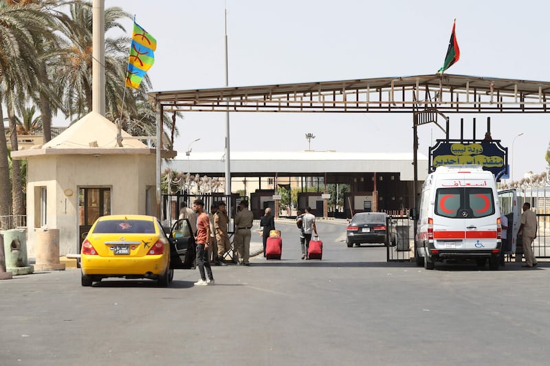 The Libyan side of the Ras Ajdir border crossing into Tunisia. AFP
