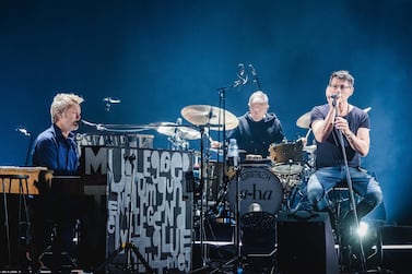 Switzerland, Zurich - February 5, 2018. The Norwegian pop group a-ha performs a live concert at Hallenstadion in Zurich as part of the a-ha MTV Unplugged Tour 2018. Here singer and songwriter Morten Harket (R) is seen live on stage with Magne Furuholmen (L). (Photo by: -/PYMCA/Avalon/Universal Images Group via Getty Images)