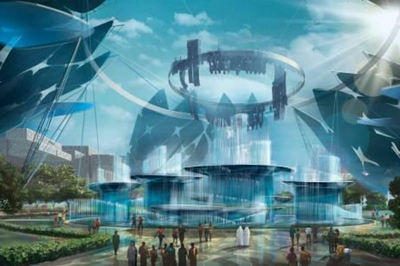 Artistic impression of Al Wasl Plaza - Oasis Fountain Day

Courtesy Dubai Expo 2020