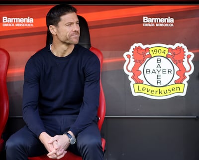 New Bayer Leverkusen head coach Xabi Alonso of Leverkusen during the Bundesliga match against Schalke 04. Getty 