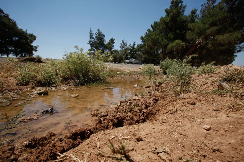 Water flows from a central pipe near the town of Madaba, south-west of Jordan's capital Amman. Salah Malkawi for The National