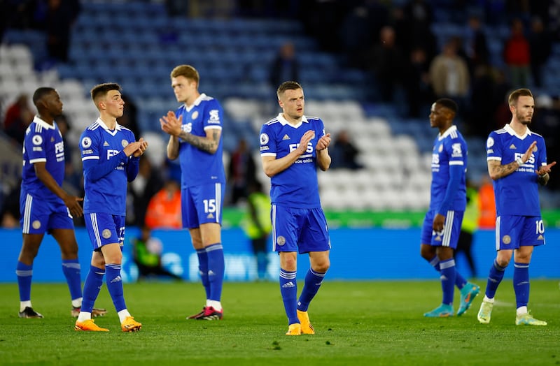 Jamie Vardy, centre, was the hero of Leicester CIty's remarkable Premier League title triumph but has been a peripheral figure during their fight against relegation this season. Reuters